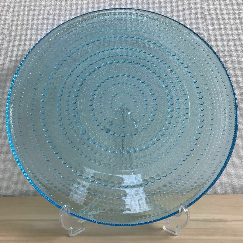 未使用 廃番 iittala Kastehelmi プレート31.5cm ライトブルー イッタラ カステヘルミ