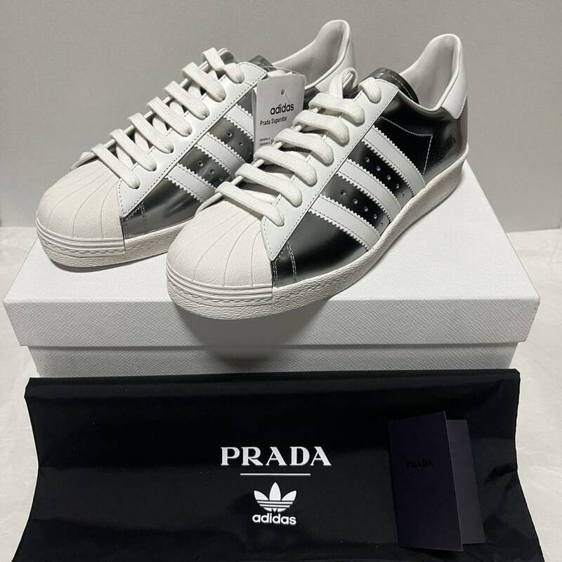 新品 Prada for adidas Limited Edition プラダ×アディダス スーパースター スニーカー Superstar クロムシルバー×ホワイト US8.5 26.5cm