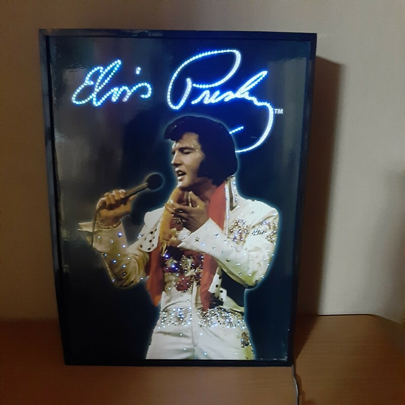 [ライト点灯確認済み]　Elvis Presley　エルビスプレスリー　電飾　電光看板　ウォールサイン　アメリカン雑貨　ダイナー　管理:10081