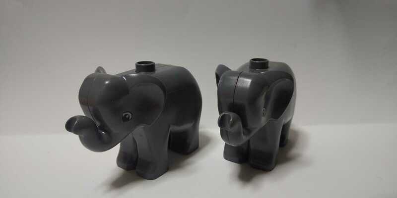 レゴデュプロ ゾウ 象 子供 2頭 動物 特殊ブロック