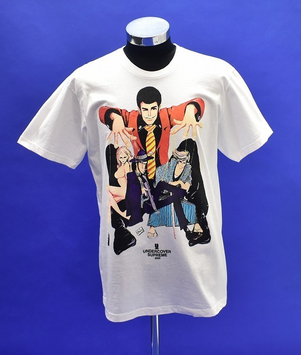 Supreme（シュプリーム）× UNDERCOVER （アンダーカバー）Lupin Tee ルパン３世 Tシャツ コラボ 別注 S/S 半袖 クルーネック プリント白 M