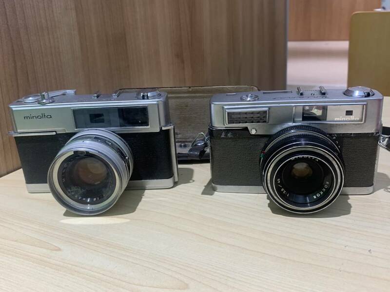 ミノルタ minolta HI-MATIC 7 カメラ/ROKKOR-PF F1.8 45mm/ミノマット ロッコール 45mm F2.8/ヴィンテージ フィルム 動作未確認 ジャンク