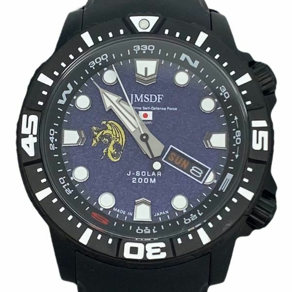 【即決】ケンテックス KENTEX JMSDF 海上自衛隊 ソーラー プロ 掃海隊群モデル SS × ラバー ネイビー 文字盤 腕時計 S803M-02 新品 同様