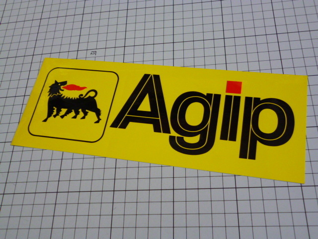 【大きめ】 正規品 Agip ステッカー 当時物 です(260×100ｍｍ) アジップ モーター オイル