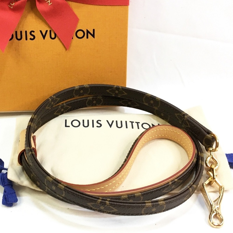 【未使用品】LOUIS VUITTON ルイヴィトン レッスバクスター MM ドッグリード 約105cm（金具含む）モノグラム M58056 ブラウン