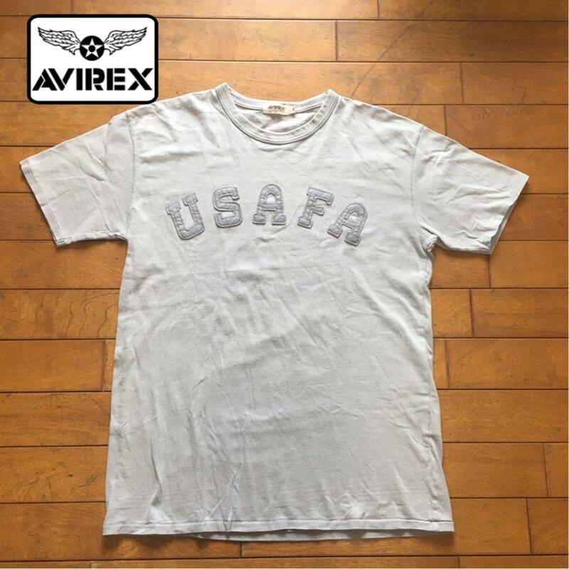 ☆【 AVIREX 】★ USAFA レタード ミリタリー プリントTシャツ★サイズM