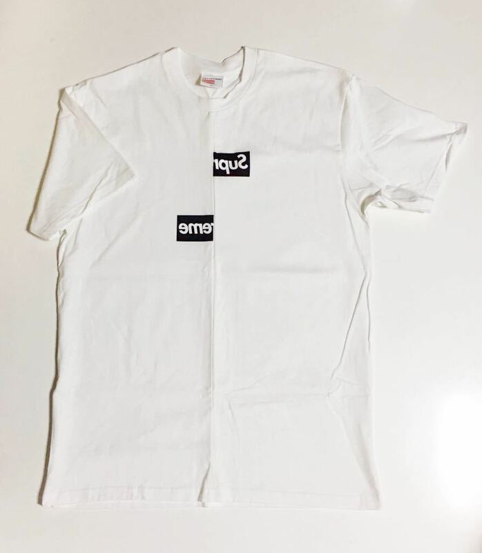 Supreme x Comme des Garcons Shirt Split Box Logo Tee L 新品 WHITE シュプリーム ギャルソン ボックス ロゴ Tシャツ 半袖 ホワイト 白