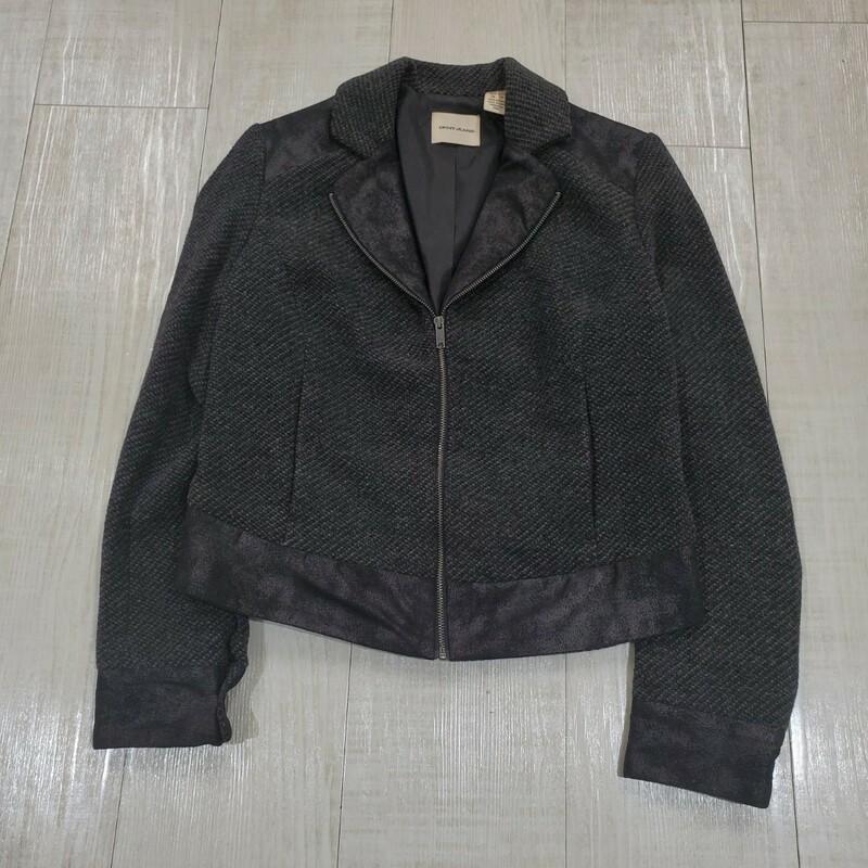 DKNY JEANS ダナキャラン ニューヨーク ジーンズ leather × tweed jacket レザー ツイード ジャケット