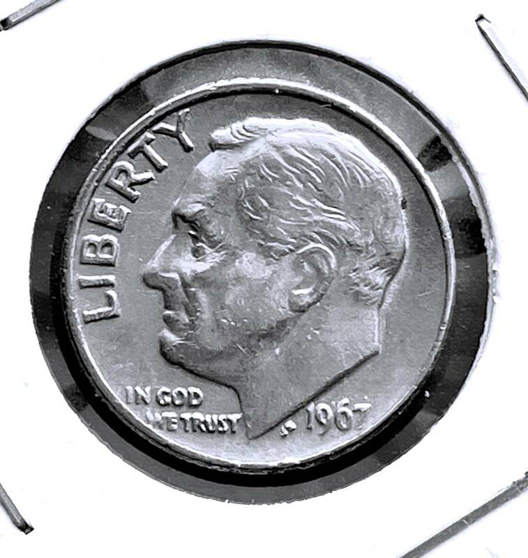 ★アメリカ・コイン 1967年　10セント硬貨★
