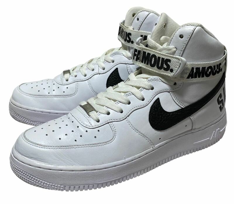 14aw supreme NIKE 698696-100 AIR FORCE 1 HIGH supreme SP White/Black エアフォース 1 ハイ シュプリーム 白/黒 US10 28㎝