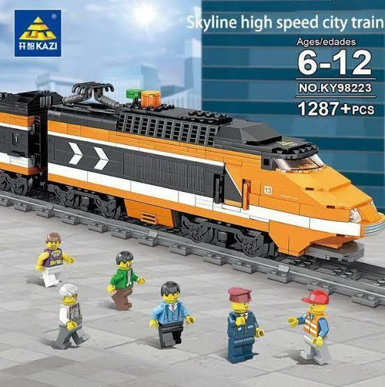 【新品】ブロックトレイン　TGV　線路付き　レゴブロック互換品　レゴトレイン　LEGO　モーター付き 送料無料 匿名配送 未使用