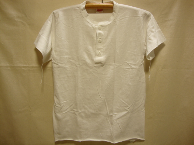 価格￥3.740- ヘルスニット【Healthknit】906S ヘンリーネック Tシャツ-半袖☆color【WHITE】size【M】U.S.A 綿/正規新品