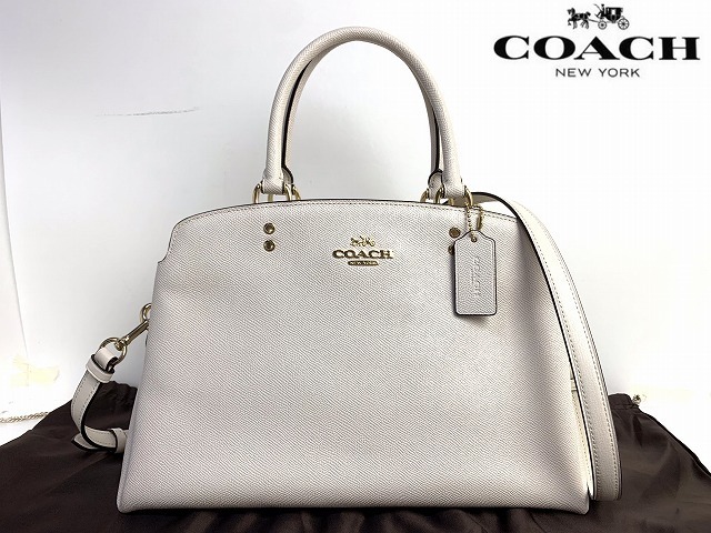 極美品★送料無料★ コーチ COACH ラグジュアリー クロスグレーン レザー リリー 2Way ショルダーバッグ トートバッグ ハンドバッグ