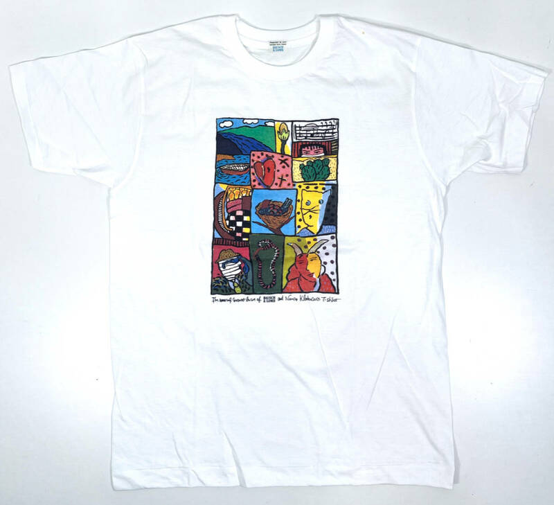 デットストック 90年代　BAUSCH & LOMB アートプリントビンテージTシャツ L程度 シングルステッチ ボシュロム