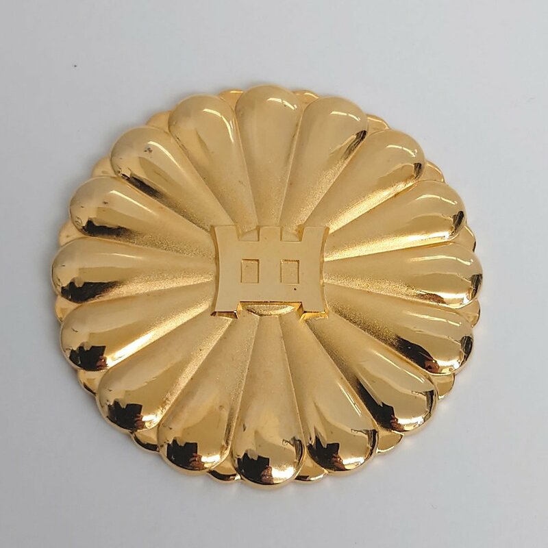 【86】希少 華道 嵯峨流 正教授之章 アンティーク メダル ゴールドカラー 約68g 約6cm