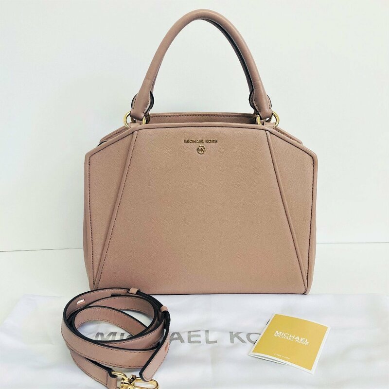 【86】美品 MICHAEL KORS マイケルコース 2Way ハンドバッグ ショルダー サッチェル スモール ピンク レディース 可愛い ブランド 人気