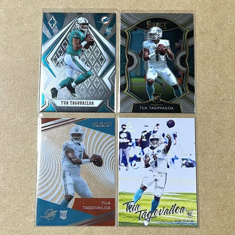 2020 PANINI NFL TUA TAGOVAILOA CHRONICLES CLEAR VISION LUMINANCE PHOENIX SELECT RC Rookie MIAMI DOLPHINS 4枚セット