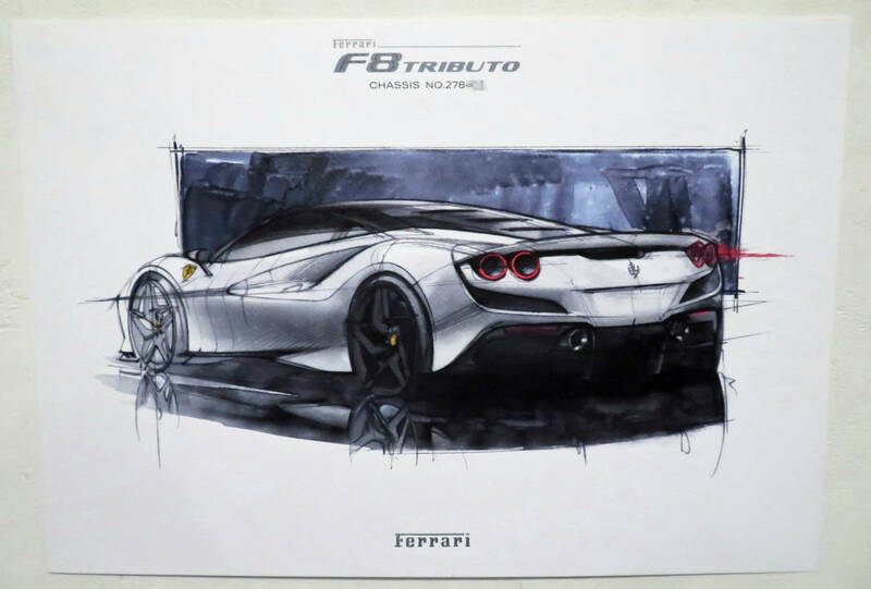 Ferrari 純正 F8トリブート オーナー限定 オリジナル リトグラフ レア 未使用品