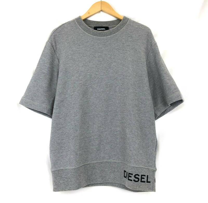 DIESEL ディーゼル サーマル ワッフル Tシャツ FC2601 メンズ XSサイズ グレー 半袖 トップス カットソー