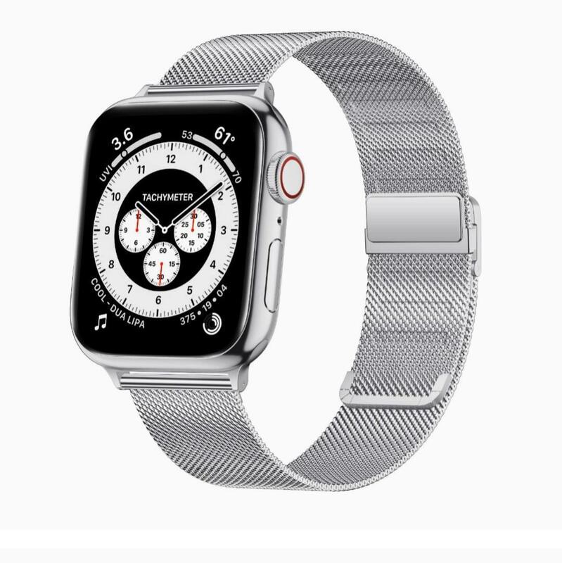 LOVLEOP Apple Watch バンド 42mm シルバー Lサイズ