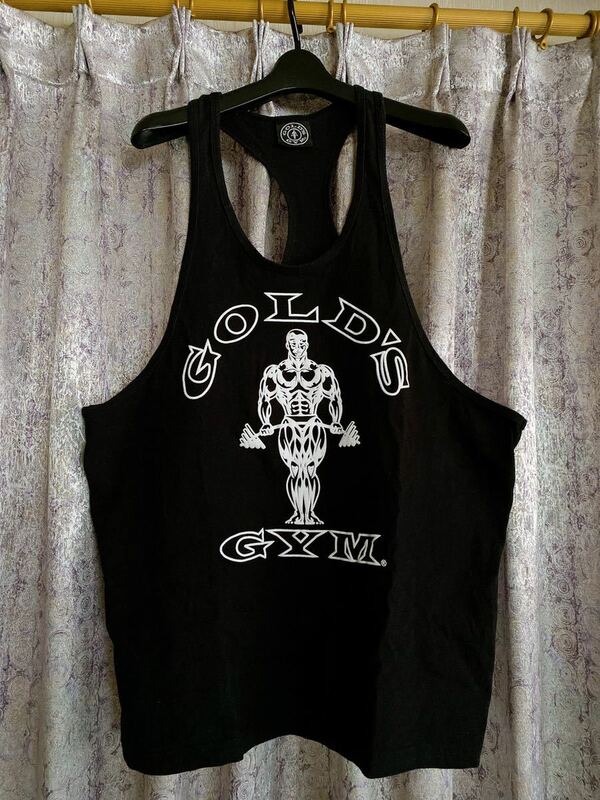 ゴールドジム タンクトップ GOLD GYM gold's gym USA製 トレーニング ジム ゴールド 企業ロゴ 古着 Tシャツ フィジーク ボディビル シャツ