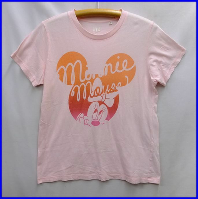 3105♪ユニクロ・ミッキーマウス・Tシャツ・ピンク・半袖・サイズL♪