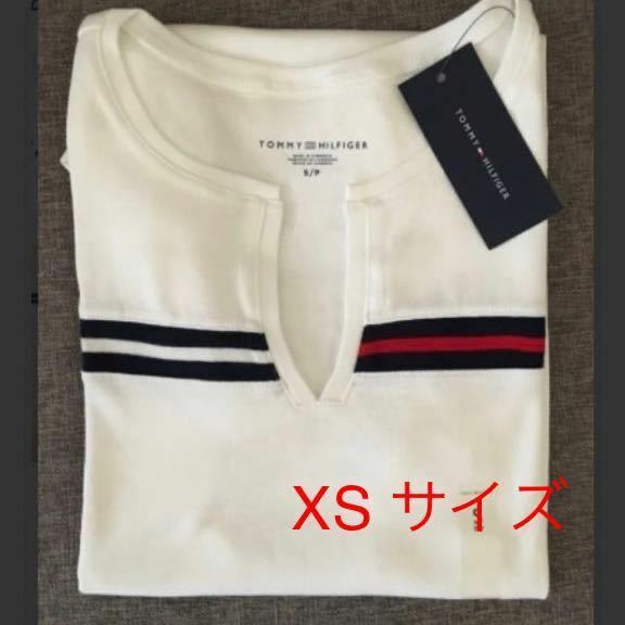 新品　タグ付き セール[XS]Tommy Hilfiger(トミーヒルフィガー)　半袖Tシャツ半袖 ホワイト