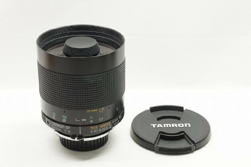 【アルプスカメラ】TAMRON タムロン MF SP 500mm F8 TELE MACRO 55BB ミラーレンズ N/AIマウント付 230624d