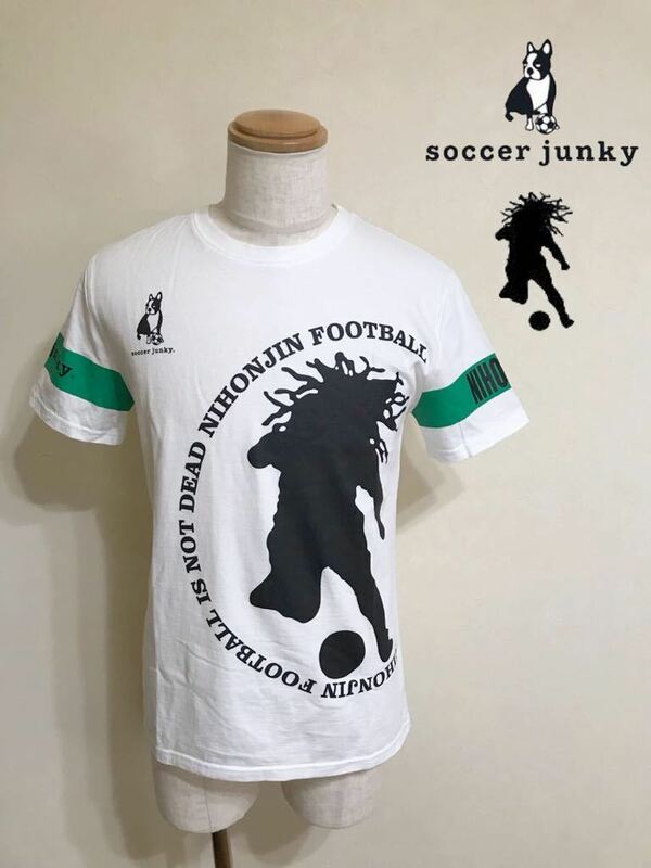 SOCCER JUNKY サッカージャンキー × 日本人 クルーネック Tシャツ トップス サイズM 半袖 白