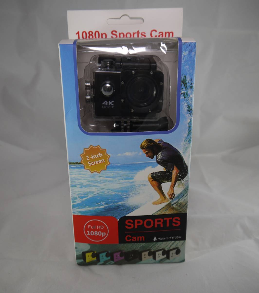 新品 アクションカメラ スポーツカメラ オプションパーツ付き 30メートル防水 140度広角レンズ HD 1080P 2インチスクリーン 黒