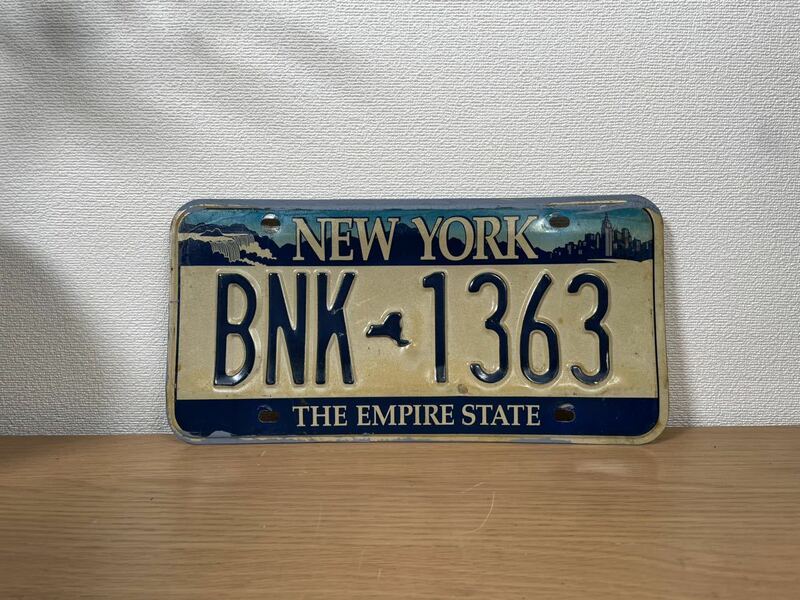 アメリカ ヴィンテージ ナンバープレート ニューヨーク NEW YORK BNK 1363 オールド US Vintage 自動車 ライセンス ディスプレイ