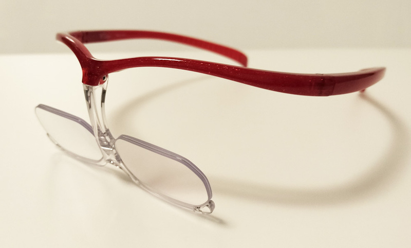 送料無料　シャルマン　ダブルルーペ　レッド　メガネの上から楽に掛けられる　頻繁に掛け外しをする手間がない　メガネ型ルーペ