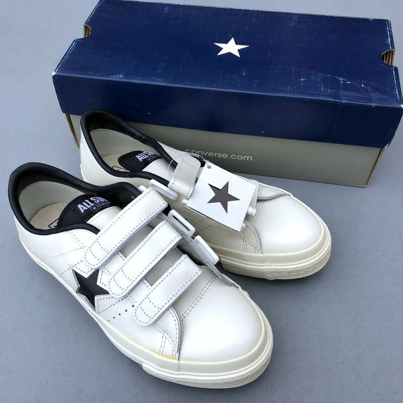 デッド 旧日本製 CONVERSE ONE STAR V-3 OX WHITE/BLACK 24.5cm US6 ベルクロ 未使用 ワンスター ONESTAR ホワイト 白 限定 MADE IN JAPAN