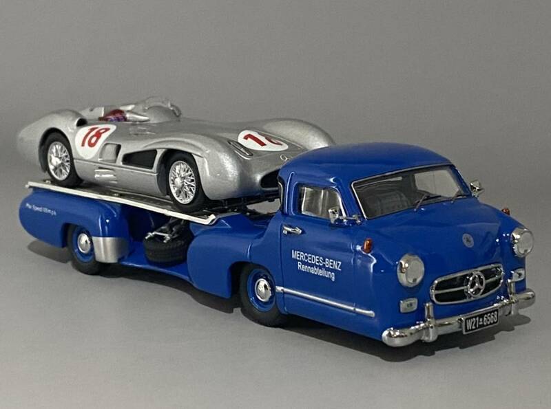 1/43 Mercedes Benz 1954 Renntransporter メルセデスベンツ 1954 レントランスポーター ◆ W196 “Type Monza” 1955 Juan Manual Fangio