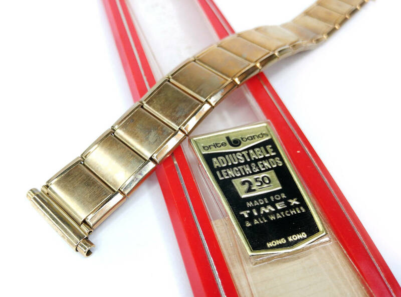 【brite】当時もの ウォッチバンド ラグ幅16-20ｍｍ 腕時計ベルト ブレス 伸縮タイプ ビンテージ レトロ MB1647