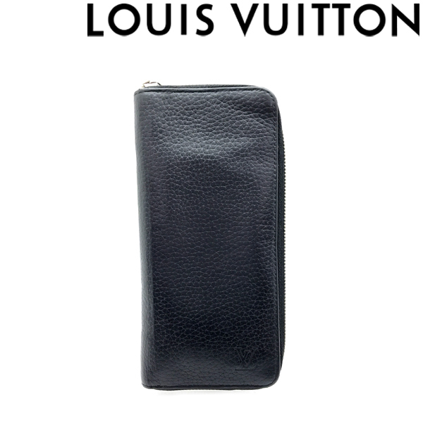 【中古】【やや傷や使用感あり】LOUIS VUITTON 長財布 ルイヴィトン CA2116 ヴェルティカル ジップアラウンド ブラック R-LV-W-721-1