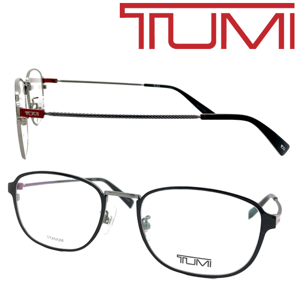 TUMI メガネフレーム ブランド トゥミ ブラック×ガンメタルシルバー 眼鏡 VTU-040J-001E