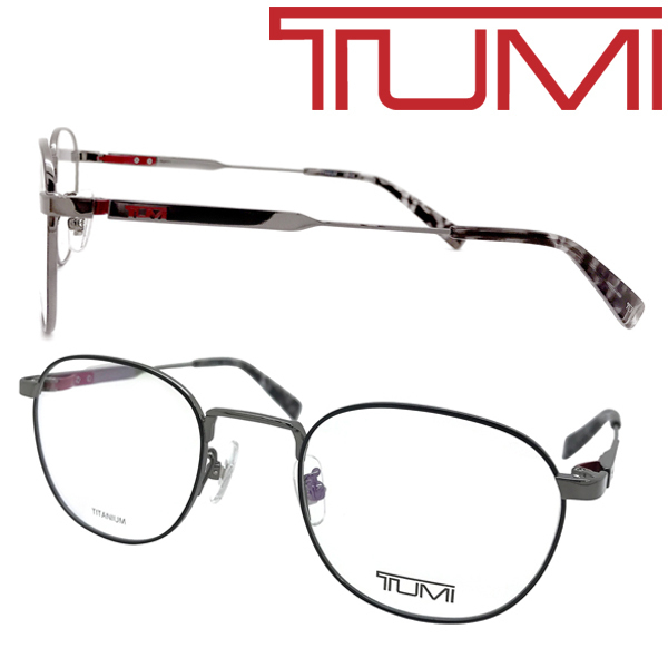 TUMI メガネフレーム ブランド トゥミ ブラック×ガンメタルシルバー 眼鏡 VTU-041J-0K56