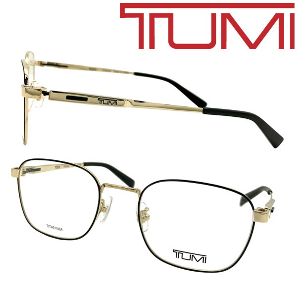 TUMI メガネフレーム ブランド トゥミ ブラック×ゴールド 眼鏡 VTU-053J-0301