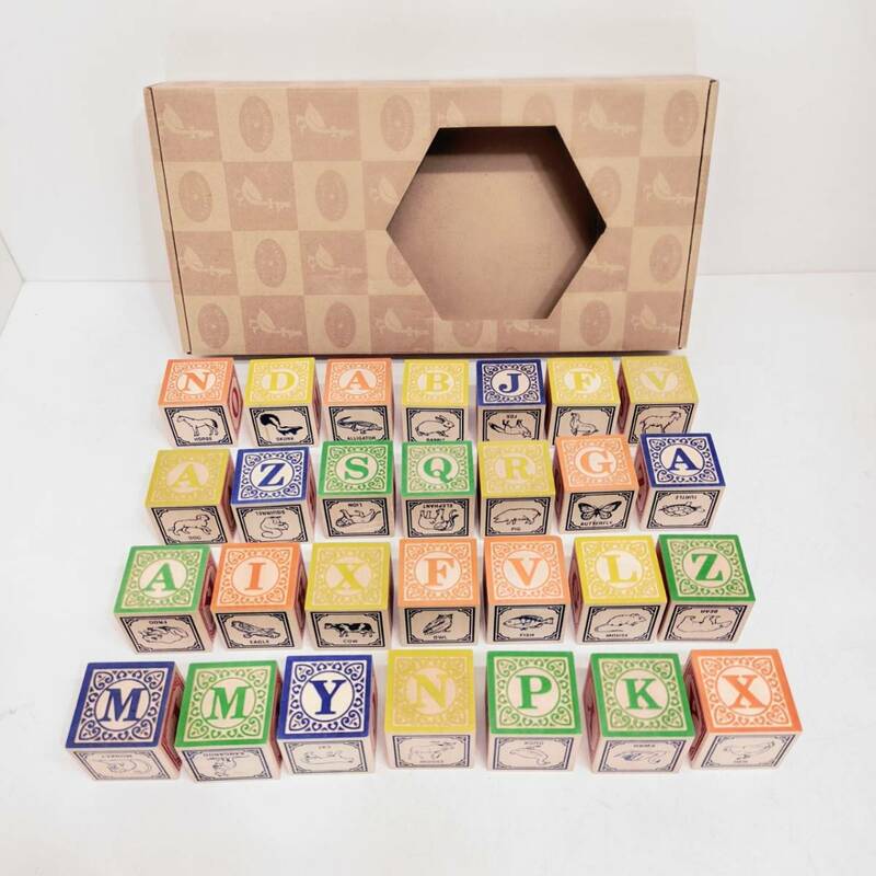 ●美品 アングルグース 木製 アルファベット 積み木 UNCLE GOOSE HANDMADE IN THE USA 知育玩具 おもちゃ キッズ M1035