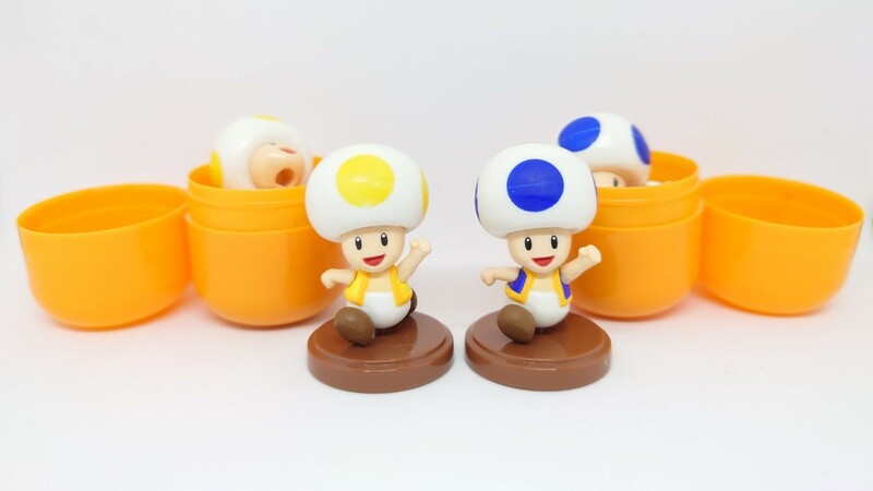チョコエッグ New スーパーマリオブラザーズ Wii キノピオ 青 黄色 2個セット フィギュア Nintendo mario Kinopio Toad