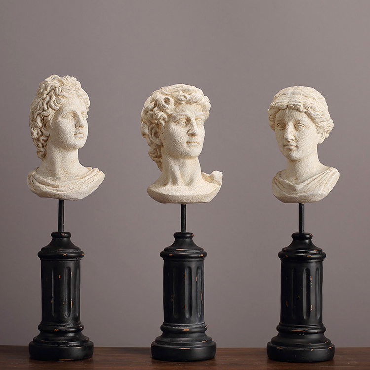 古代ローマの石膏像風オブジェ オーナメント 装飾品 アート インテリア リビングルーム ギフト プレゼント ディスプレイ 天然樹脂製