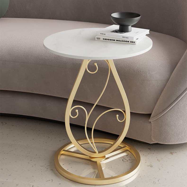 美しいフレームデザインのサイドテーブル おしゃれ かわいい モダン インテリア 家具 コーヒーテーブル エンドテーブル ゴールド ホワイト