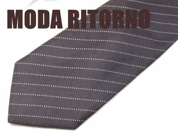 D 407　モダリトルノ　MODA RITORNO ネクタイ　茶色系　ストライプ　ジャガード