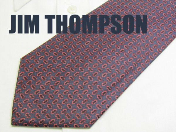 D 646 ジムトンプソン JIM THOMPSON ネクタイ 赤色系 小紋柄 プリント