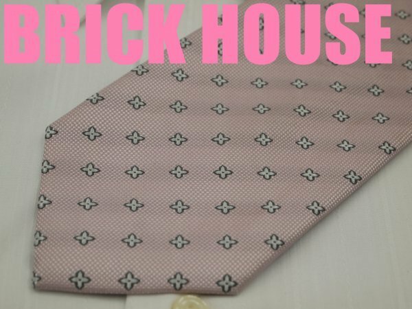 OA 224 ブリックハウス BRICK HOUSE ネクタイ ピンク系 小紋柄 ジャガード