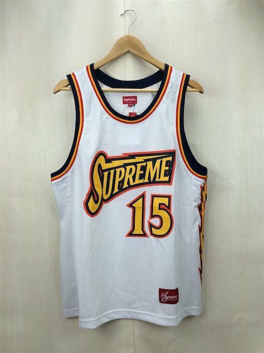新品 未使用 国内正規品 ◆ Supreme 18ss Bolt Basketball Jersey（Size：M、Color：White）◆