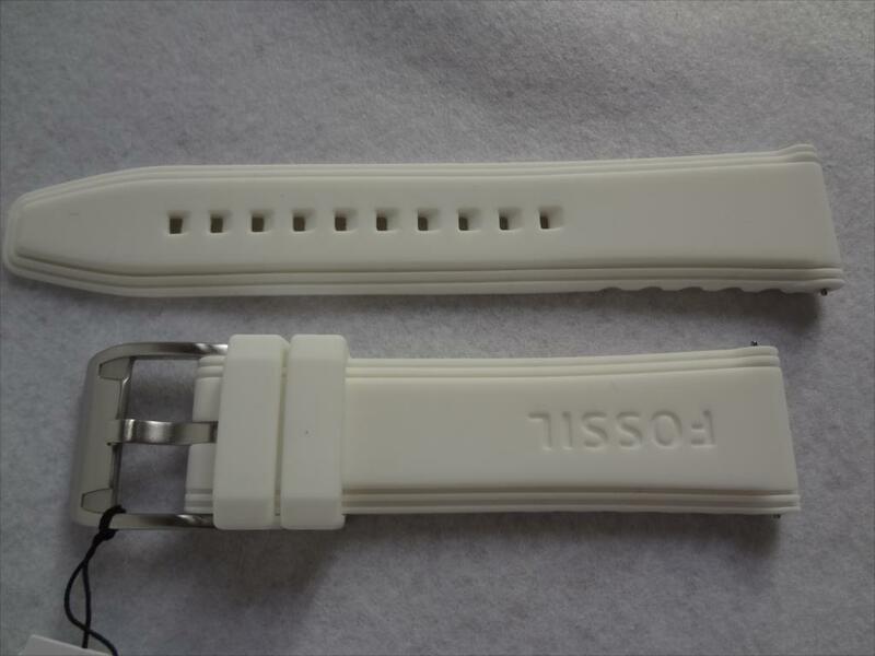 Fossil 純正 シリコンベルト 22mm 腕時計バンド 白 白色 ホワイト フォッシル