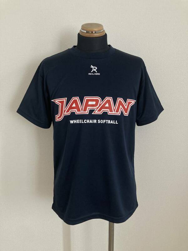 【REAL HERO】ドライTシャツ M 車椅子ソフトボール 日本代表 JAPAN 応援モデル パラ 障害者スポーツ JWSA 良品 送料無料