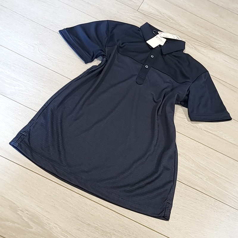 1630 UNIQLO ユニクロ M ドライ メッシュ スポーツ ポロシャツ 半袖 ネイビー 紺系 メンズ